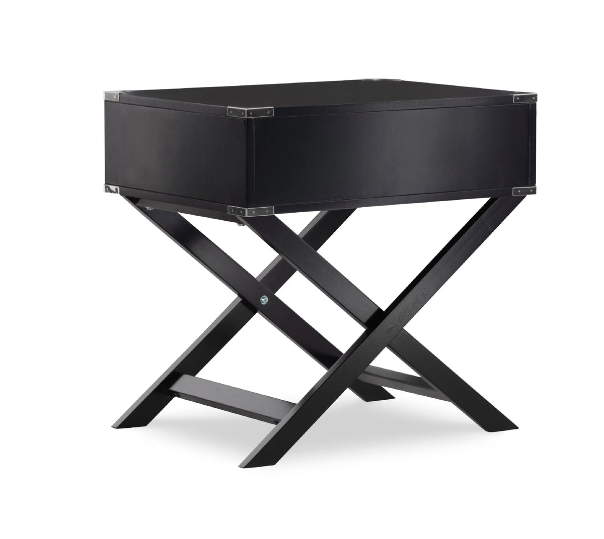 Black Single Drawer Accent Side Table I896