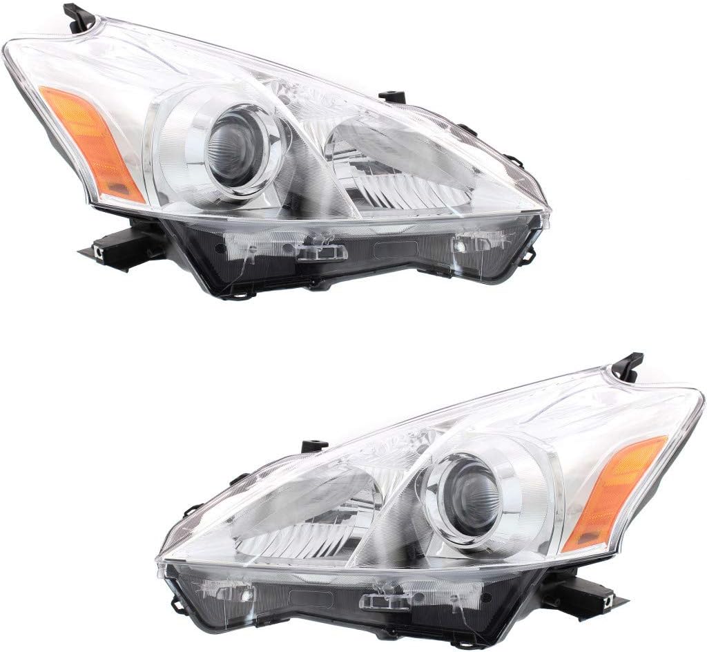 Halogen Headlight Assembly Pair for Toyota Prius V 2012-2014 L1540