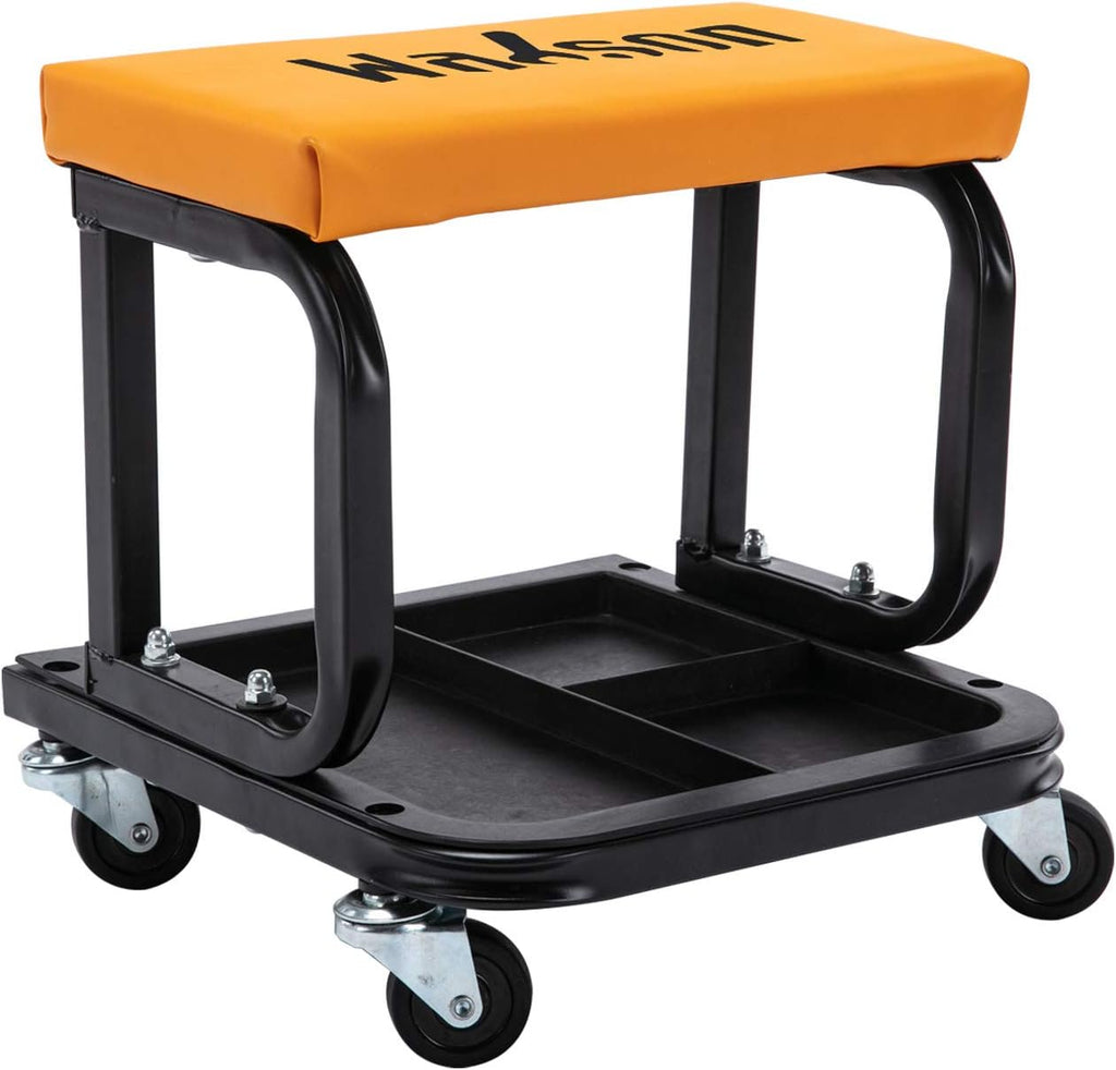 Rolling Garage Seat with Tool Tray Storage, 300 lbs Capacity, Pack of 2 S1340