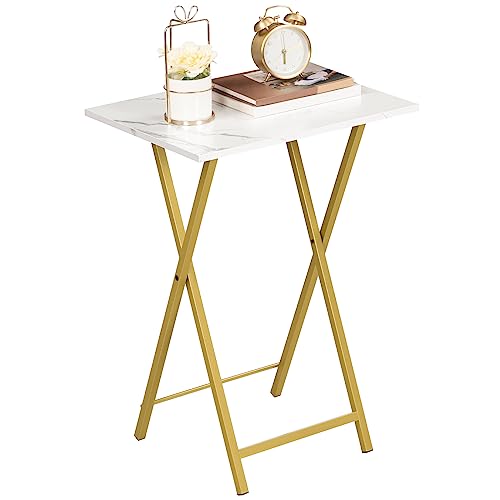 Folding TV Tray Tables Set of 4 with Storage Rack K68595