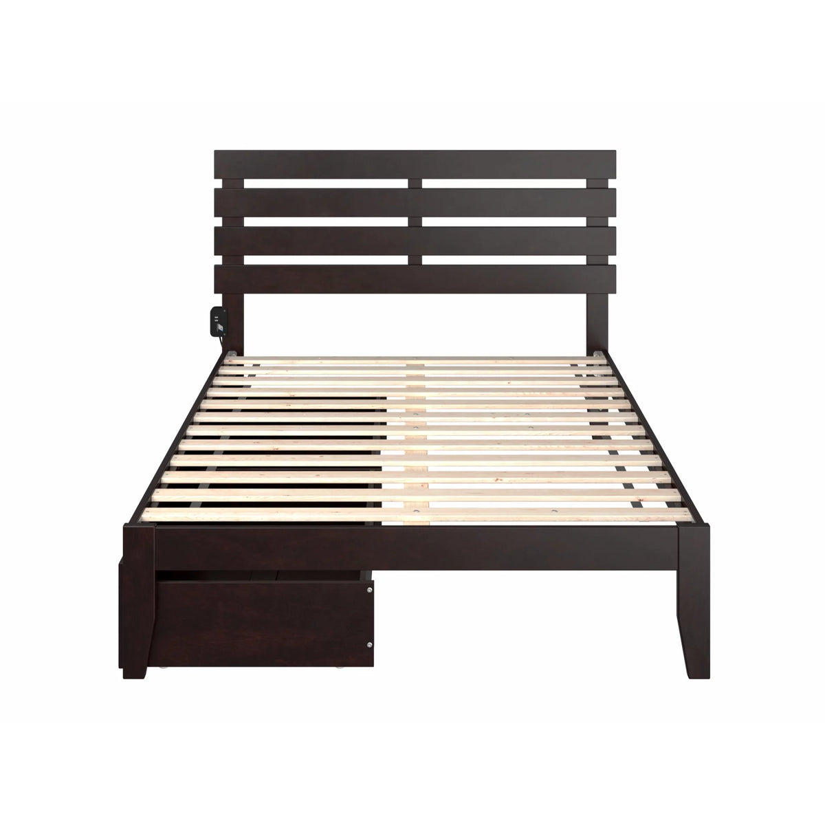 Modern Wood Full Bed with 2 Drawers Y7247
