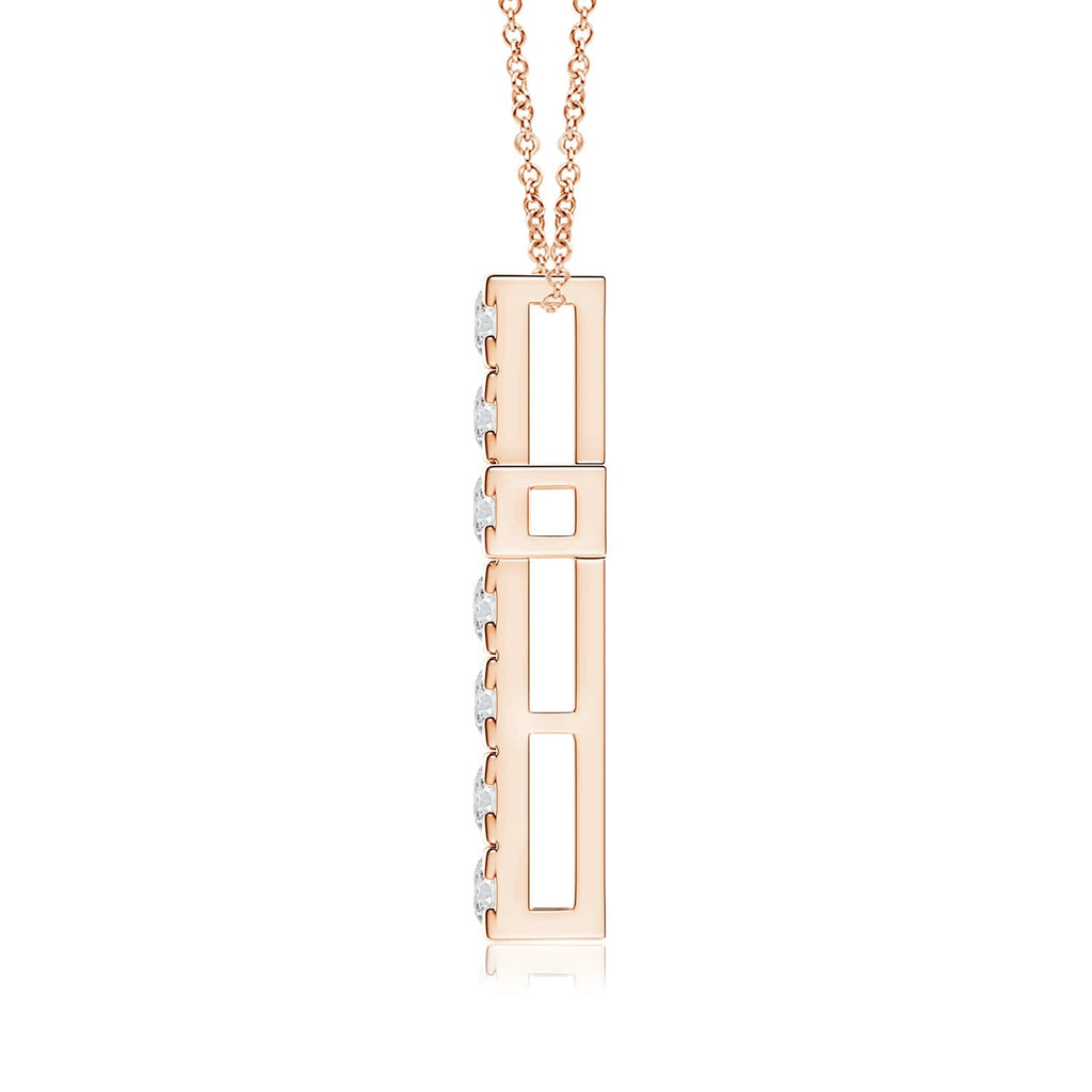 Diamond Cross Pendant Necklace in 14K Rose Gold P858