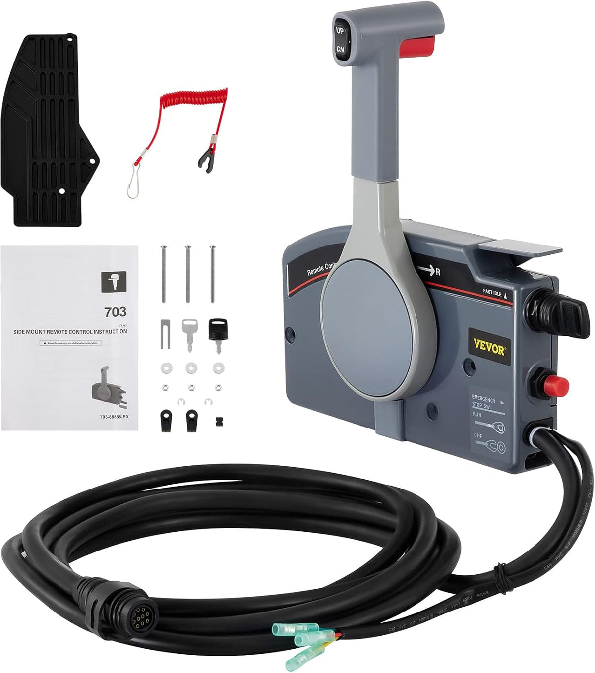 Outboard Remote Control Box Side Mount 10 Pin Cable 19.6 Feet Harness H5675