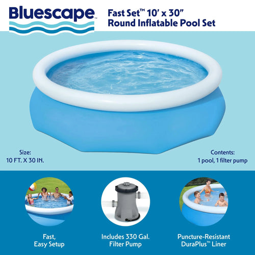 10' x 30" Round Inflatable Above Ground Pool Set U8745