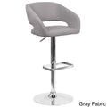 Chrome Base Adjustable Height Bar Stool (Grey Fabric) Q468784