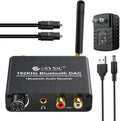 192kHz DAC Digital to Analog Audio Converter with Bluetooth 5.0 Receiver, Optical Coaxial Toslink, Stereo L/R RCA 3.5mm, Pack of 2 V970208