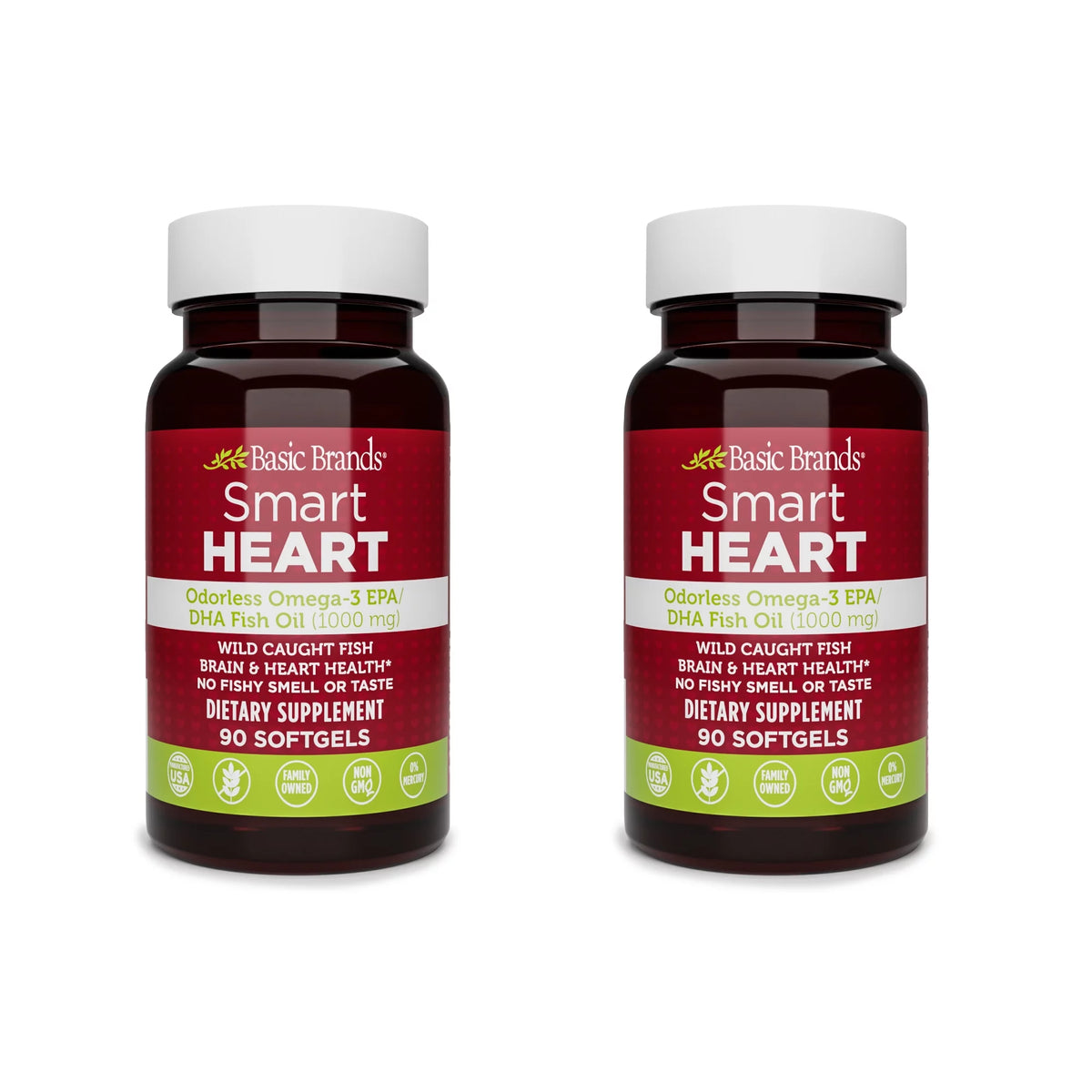 Omega-3 Fish Oil 1000 mg 90 Count Pack of 2 I53048