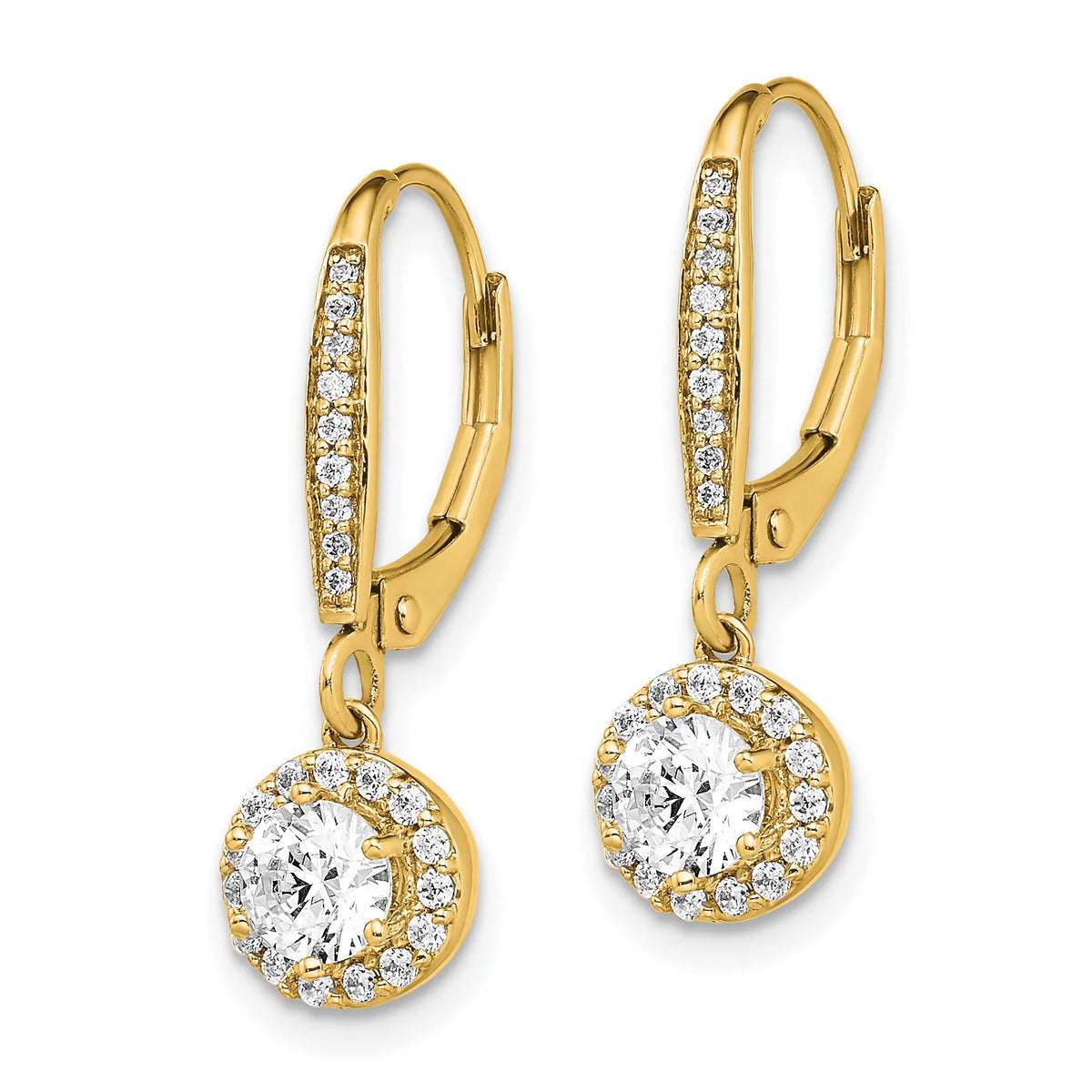 14 Karat Yellow Gold Lab Grown Diamond Drop Earrings B961