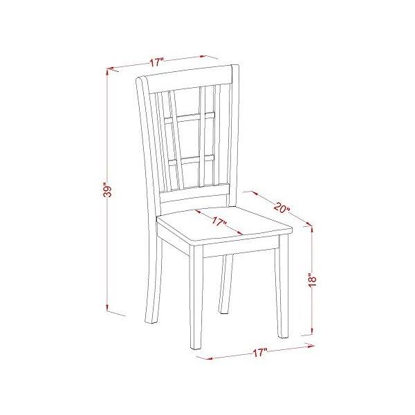 Buttermilk u0026 Brown Finish Wood Seat Dining Chair, Set of 2 W74351