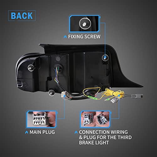 LED Tail Lights with Amber Red Turn Signal Smoke Lens T173