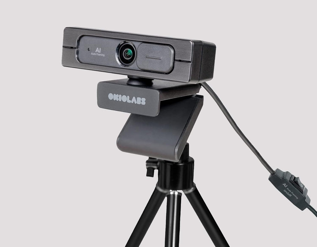 4K Ultra HD Webcam with AI Auto Framing, Wide 125-degree View, Dual Mics & Built-in Privacy Cover, with Tripod F2689