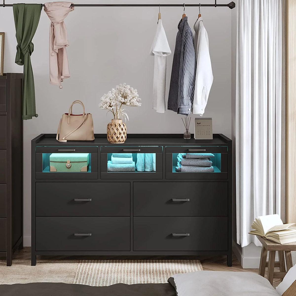 White 7 Drawer Wooden Dresser N4755
