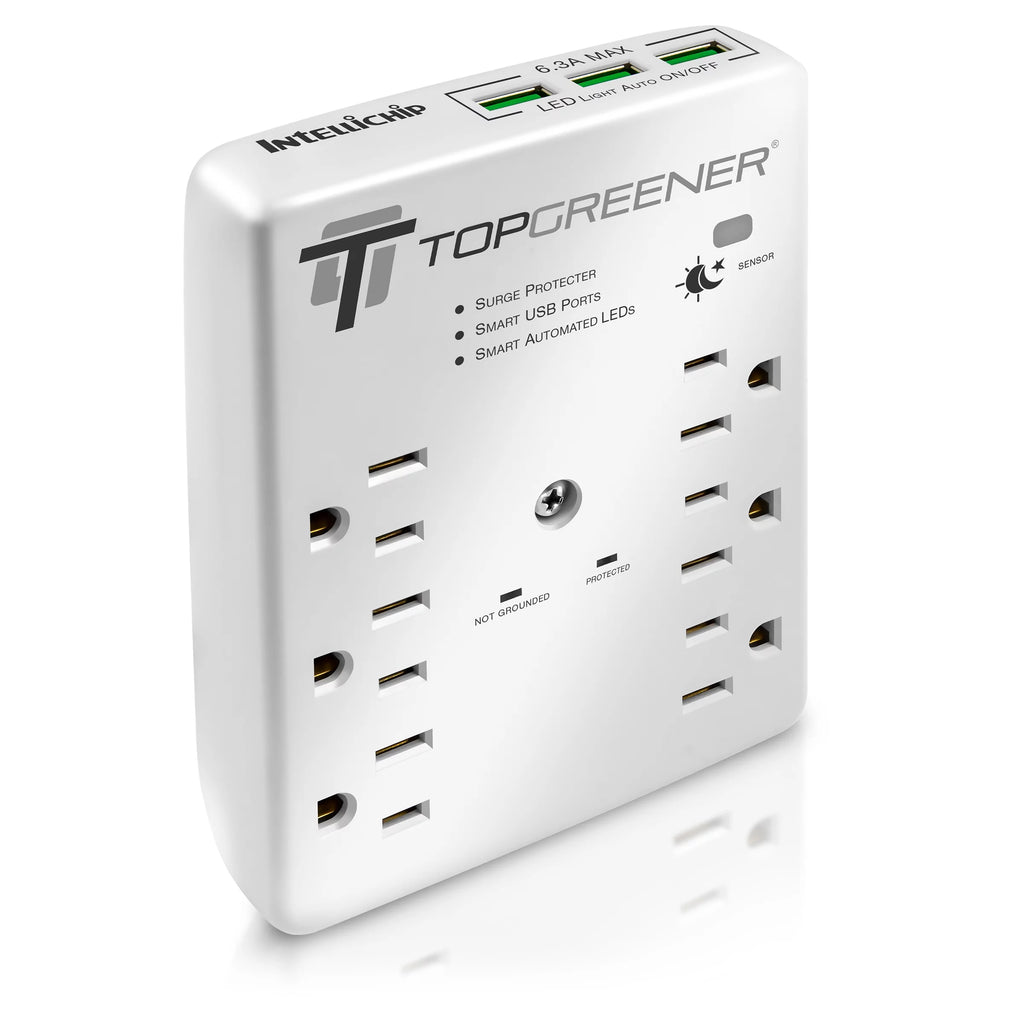 6 Outlet Surge Protector Wall Tap Power Strip E2417