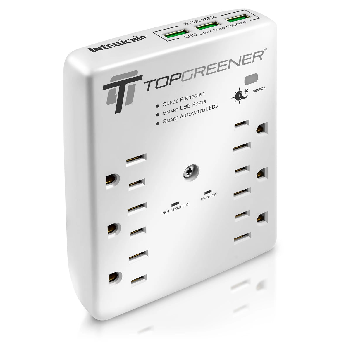 6 Outlet Surge Protector Wall Tap Power Strip E2417