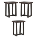 Solid Wood Live Edge Stool Set of 3 B704