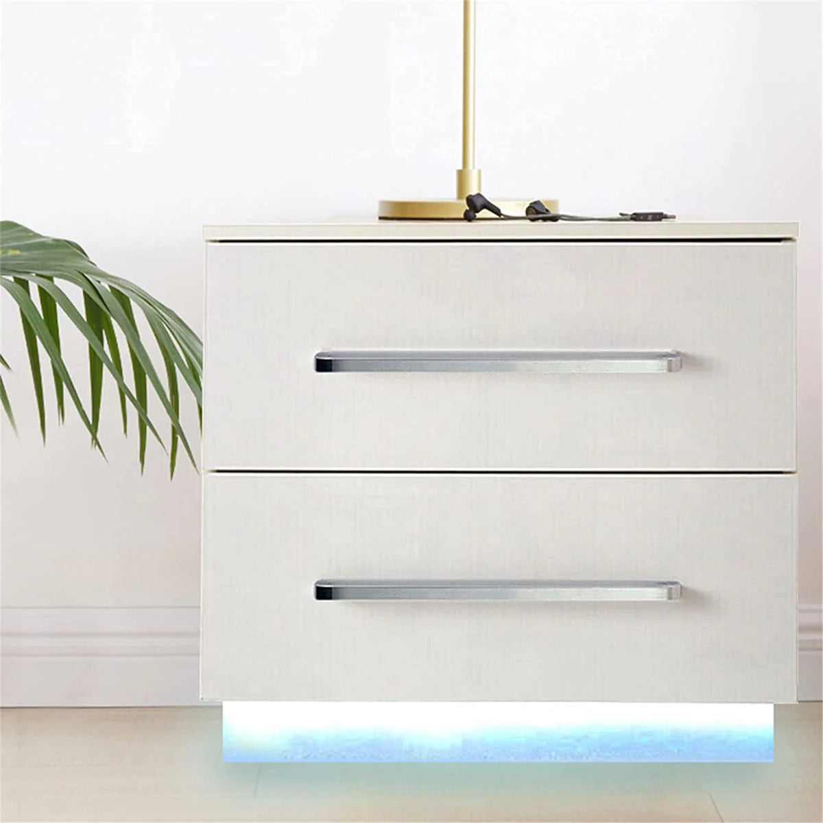 55x37x50cm 2 Drawer High Gloss Nightstand A809