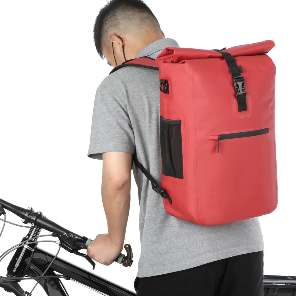 Waterproof 3in1 Rear Rack Bike Bag Backpack Q988332