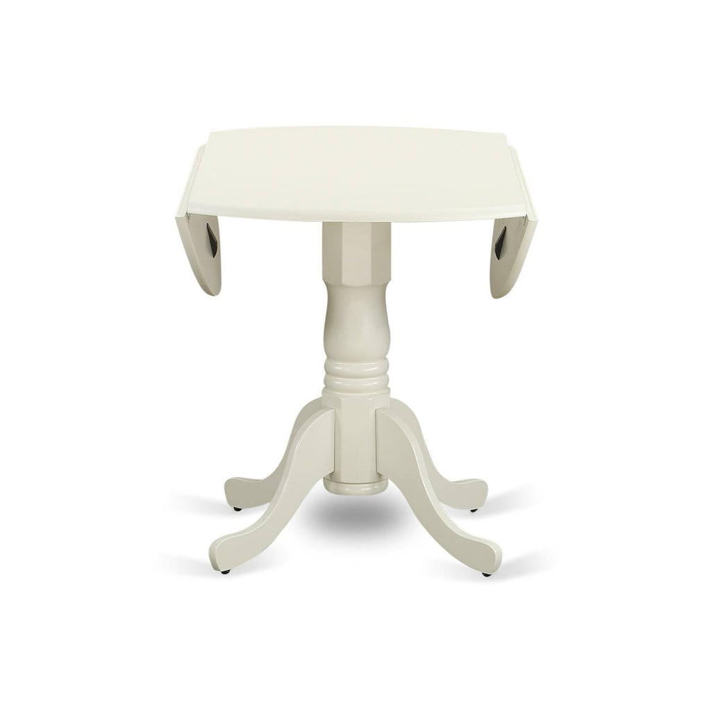 3PC Round Table with Two 9-Inch Drop Leaves and 2 Panel Back Chairs A905