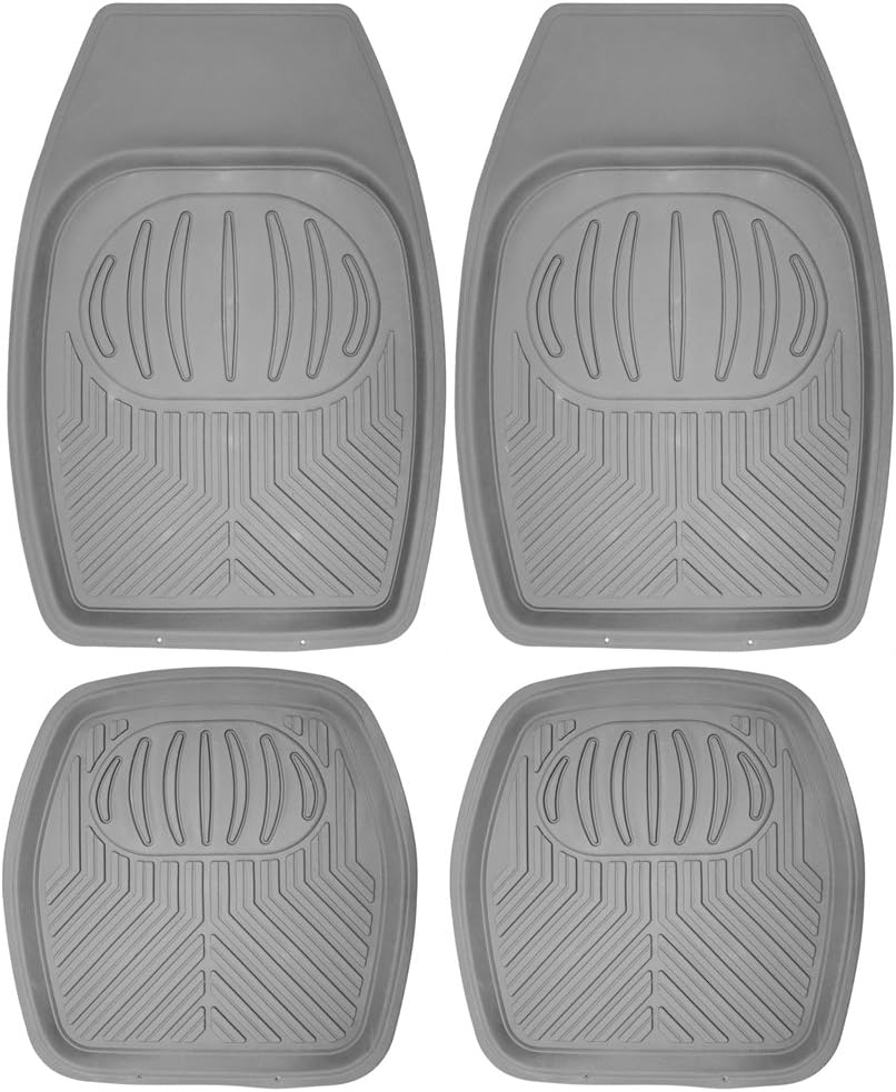 Gray 4-Piece Rubber Floor Mats C844