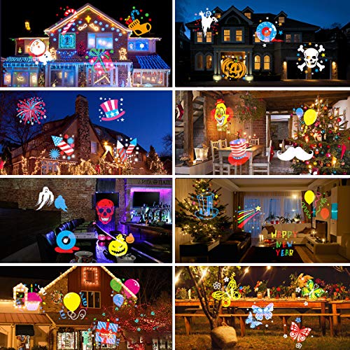 Waterproof 10W LED Projector 16 Slides Holiday Night Light N32066