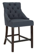 Navy Tufted Wing Back Counter Stool Q317