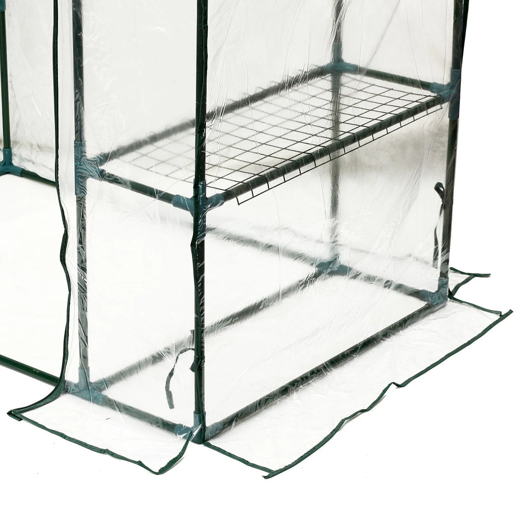 Portable Mini Walk-In Greenhouse with 3 Tier Shelves D91652