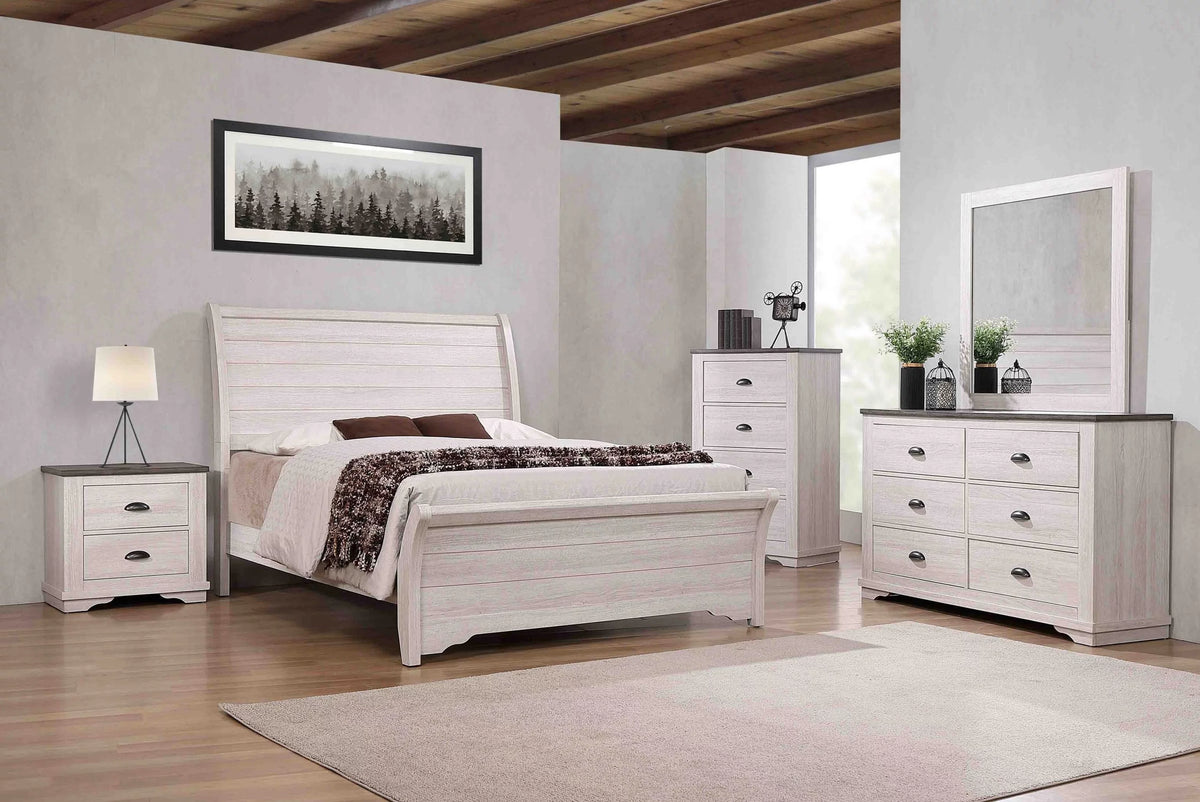 King Size Panel Bed Chalk Gray M42643