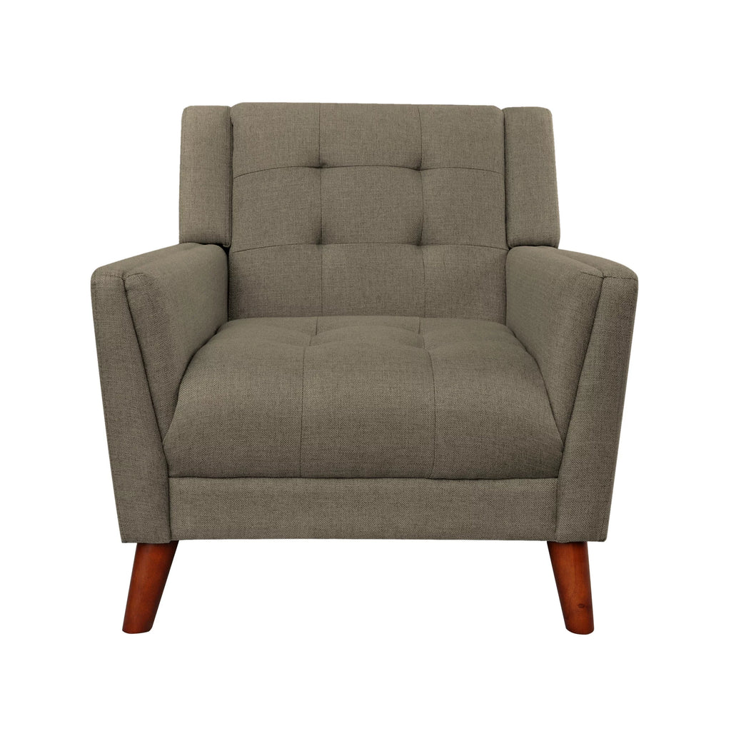 Mocha Tufted Fabric Arm Chair K8225