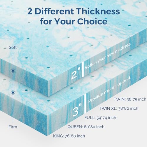 3 Inch Gel Memory Foam Mattress Topper Full I551004