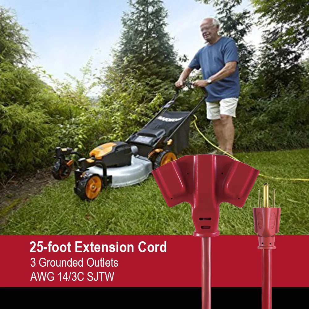 25FT 14/3 Triple Outlet Extension Cord K49050
