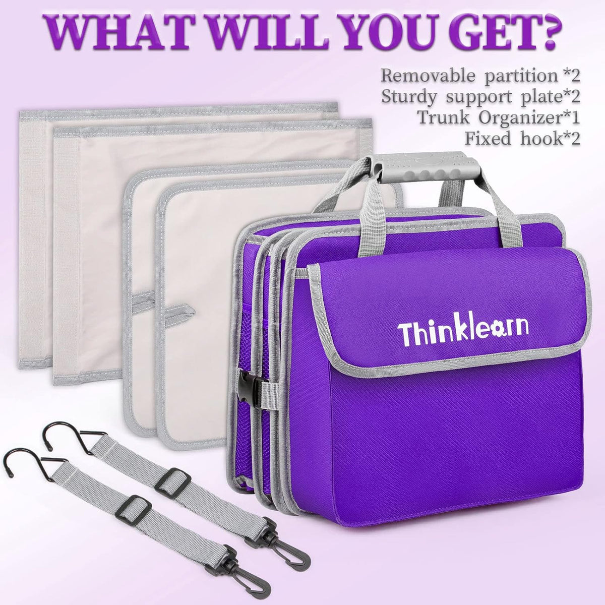 Purple Waterproof Trunk Organizer with Cooler, Pack of 2 S138021