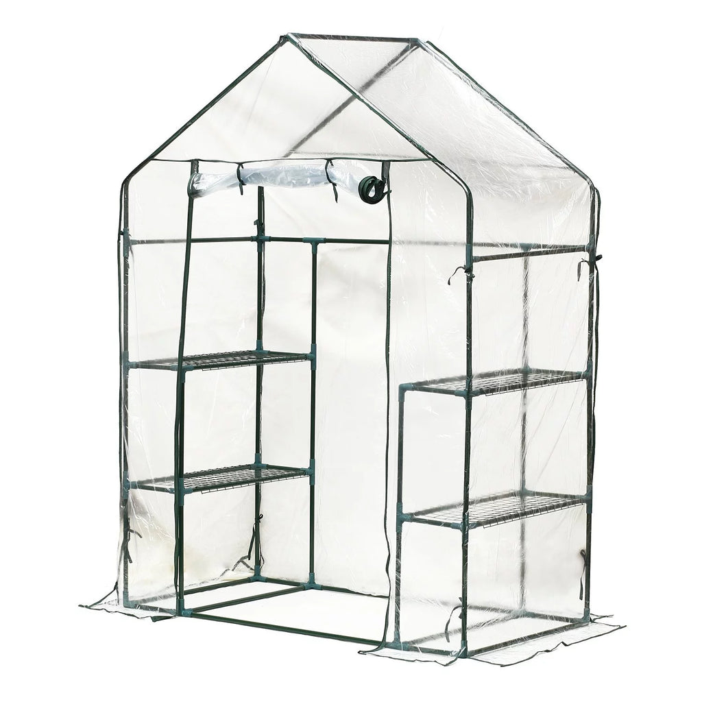Portable Mini Walk-In Greenhouse with 3 Tier Shelves D91652