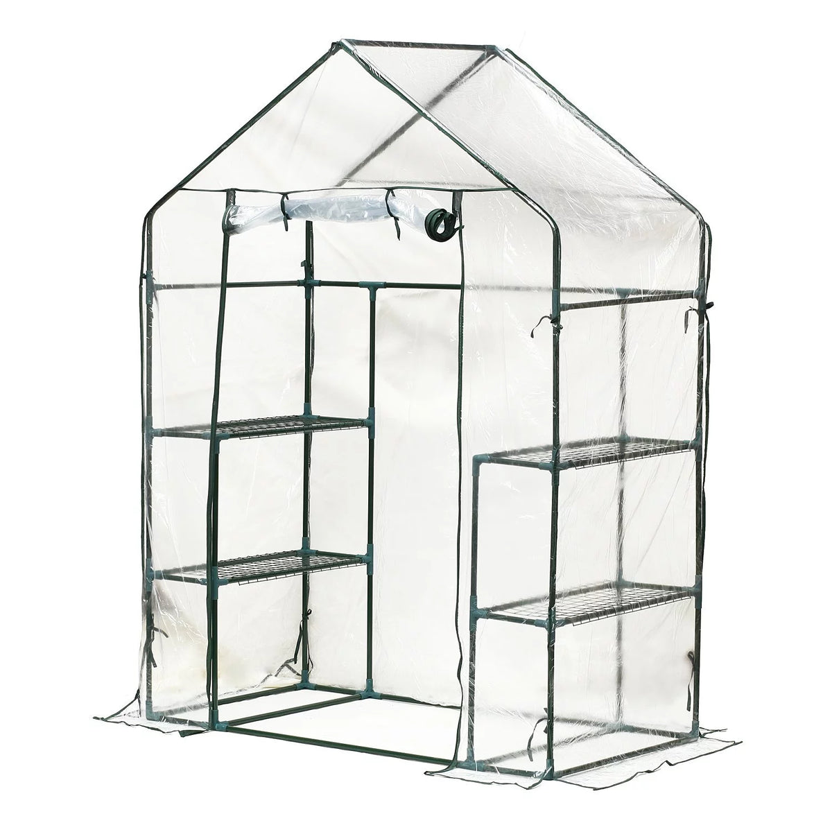 Portable Mini Walk-In Greenhouse with 3 Tier Shelves D91652