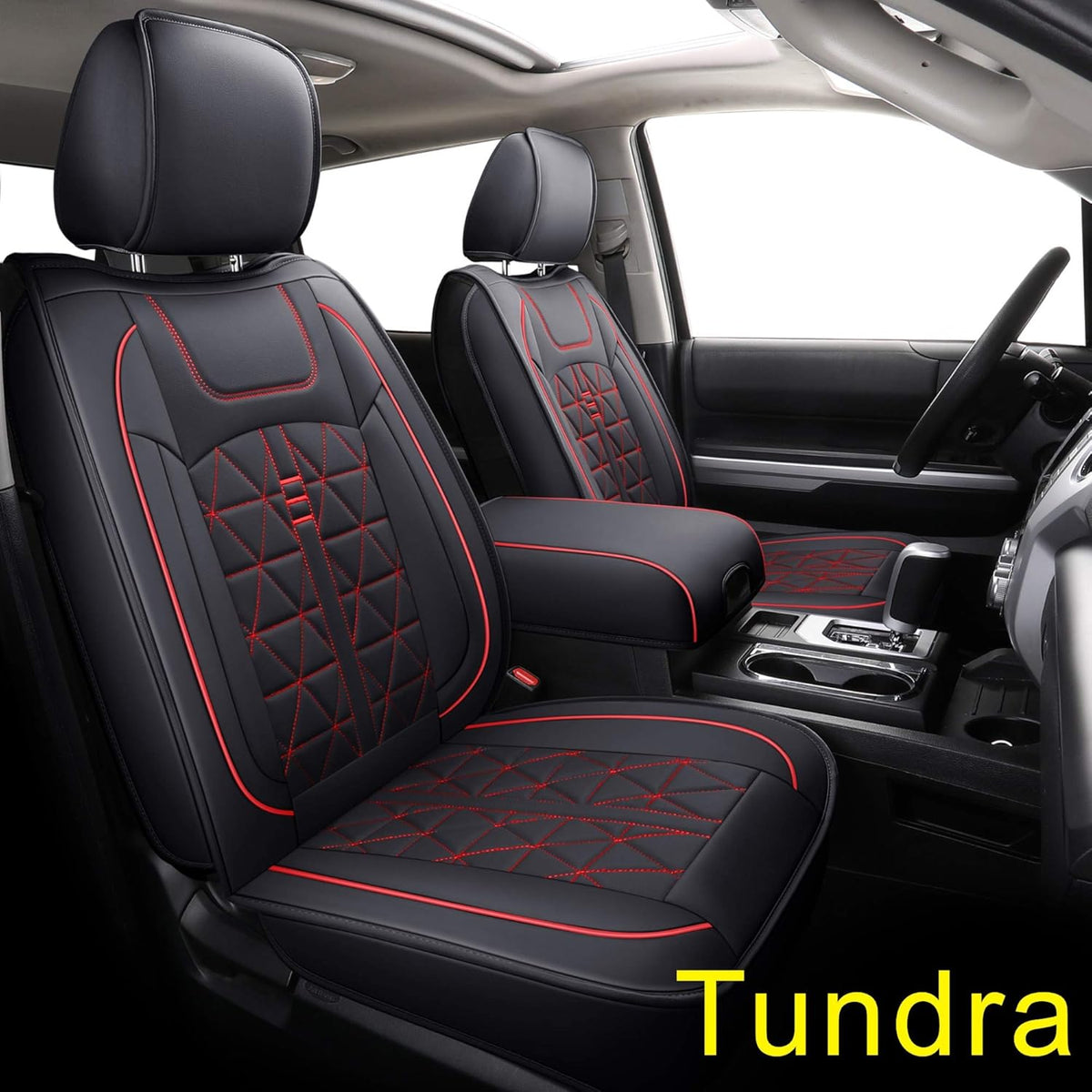 Black & Blue Waterproof Faux Leather Seat Covers Full Set D389