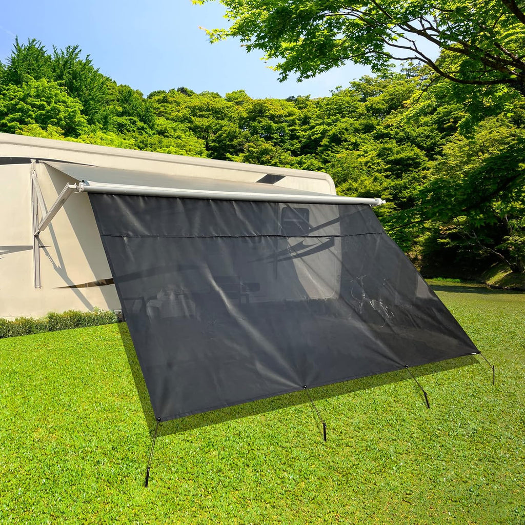 RV Awning Shade Screen with Zipper 8'X13'3'' Universal with Complete Kits M74381