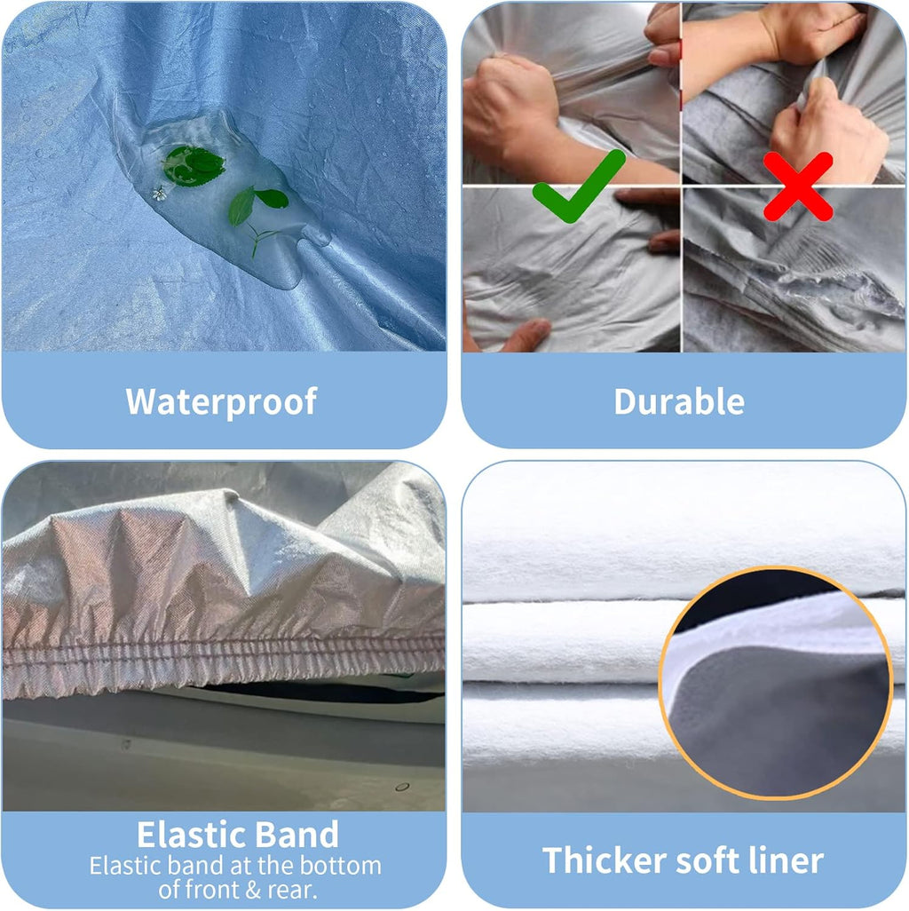 6 Layers Waterproof Cotton Car Cover with Zipper O64080