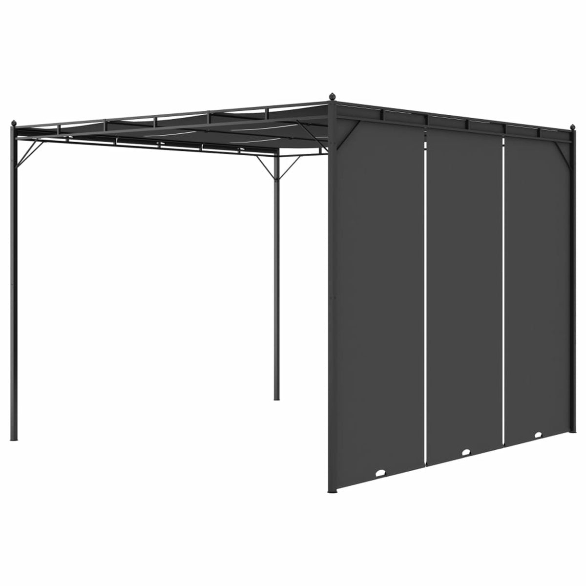 Garden Gazebo with Side Curtain Steel Frame Sun Shade Shelter 118.1 x 118.1 x 88.6 Inches Z3987