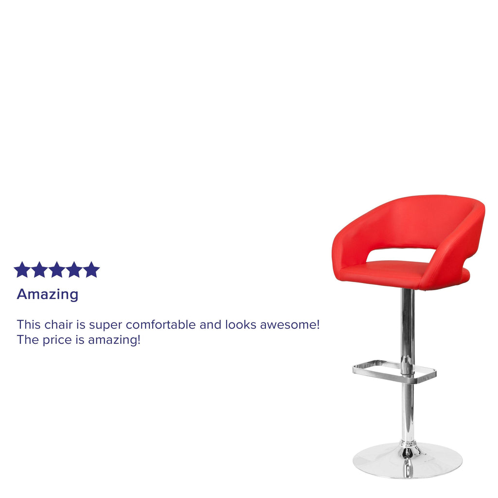 Chrome Base Adjustable Height Bar Stool (Grey Fabric) Q468784