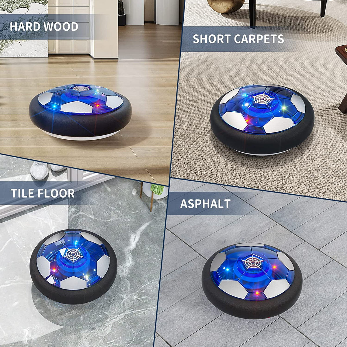 Hover Soccer Ball Toy with LED Lights, 2Pcs U9066