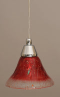 Chrome Finish Mini-Pendant with Raspberry Crystal Glass V3523