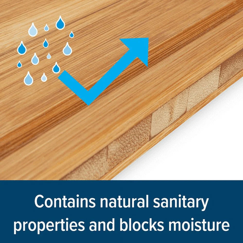 Bamboo Cutting Board with Juice Groove, 18 x 14 x 1-3/4 Inches H389188
