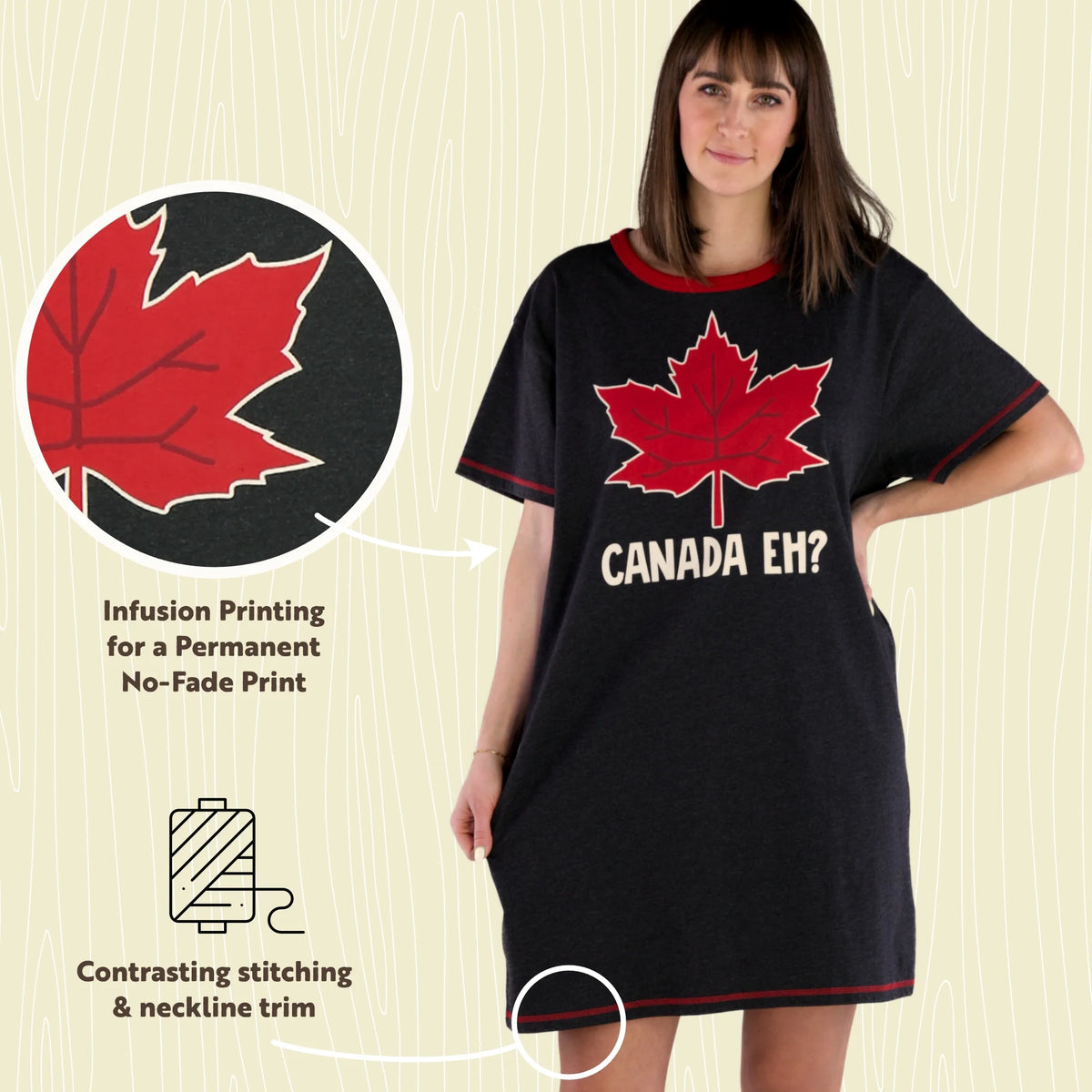 Maple Leaf Animal Designs Sleepshirt R384382