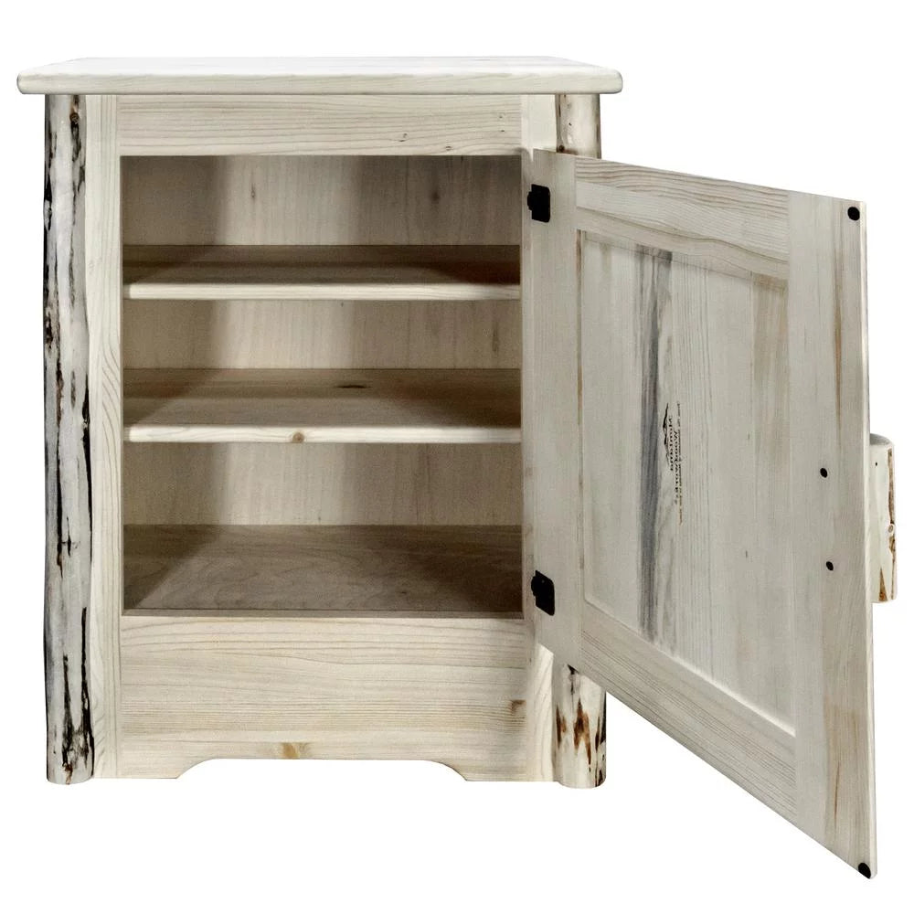 Wood Accent Cabinet with Engraved Moose in Natural I3934