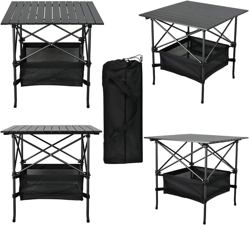 Lightweight Aluminum Folding Camping Table with Carrying Bag S853952
