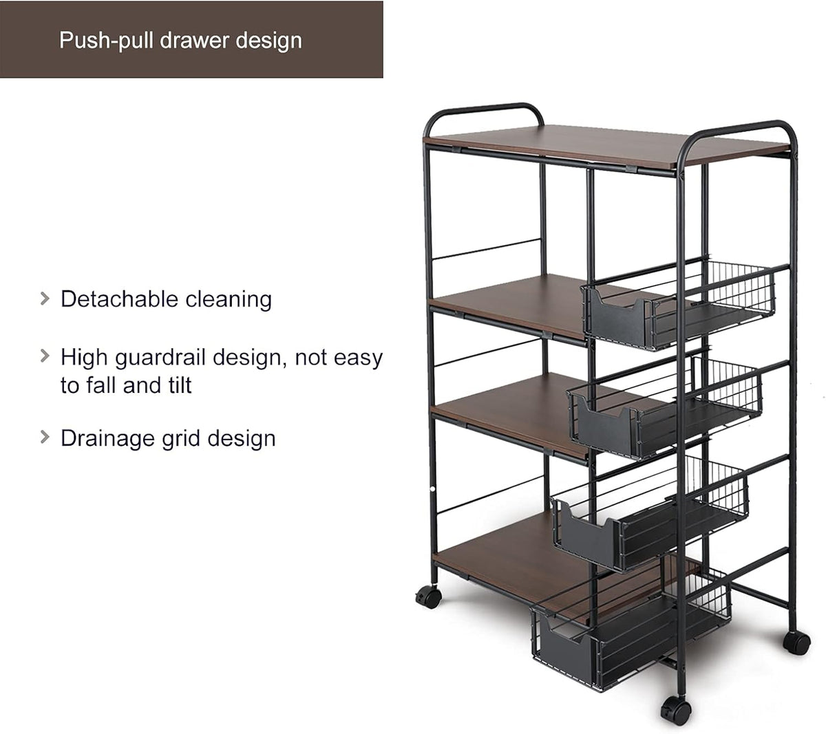 Kitchen Standing Bakers Rack with Storage Basket C45736