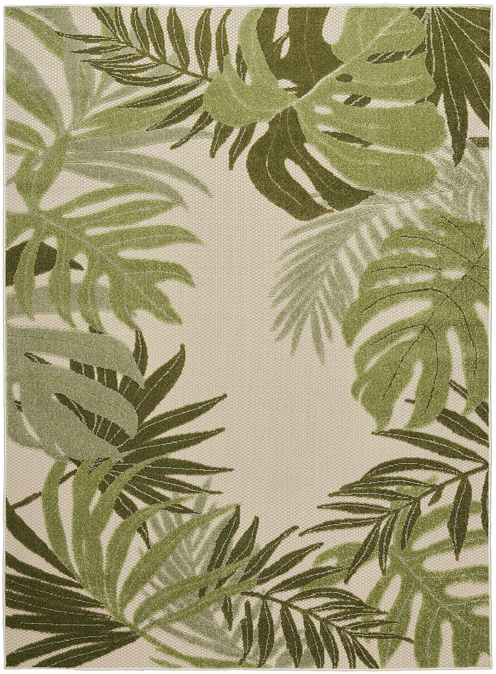 4' x 6' Ivory Green Area Rug E598