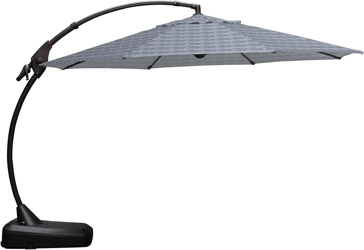 11 FT Curvy Aluminum Offset Umbrella with Base Z69424