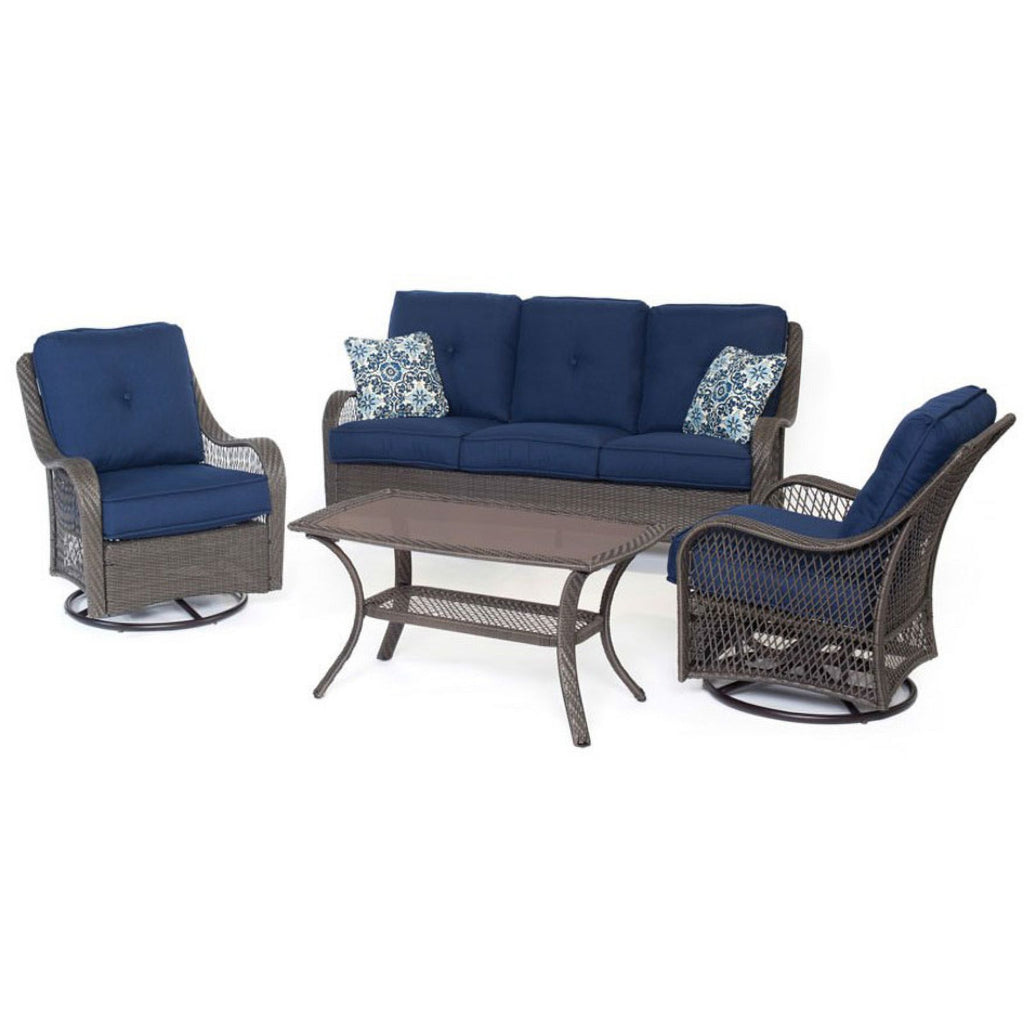 Navy Blue 4-Piece Patio Set F42498