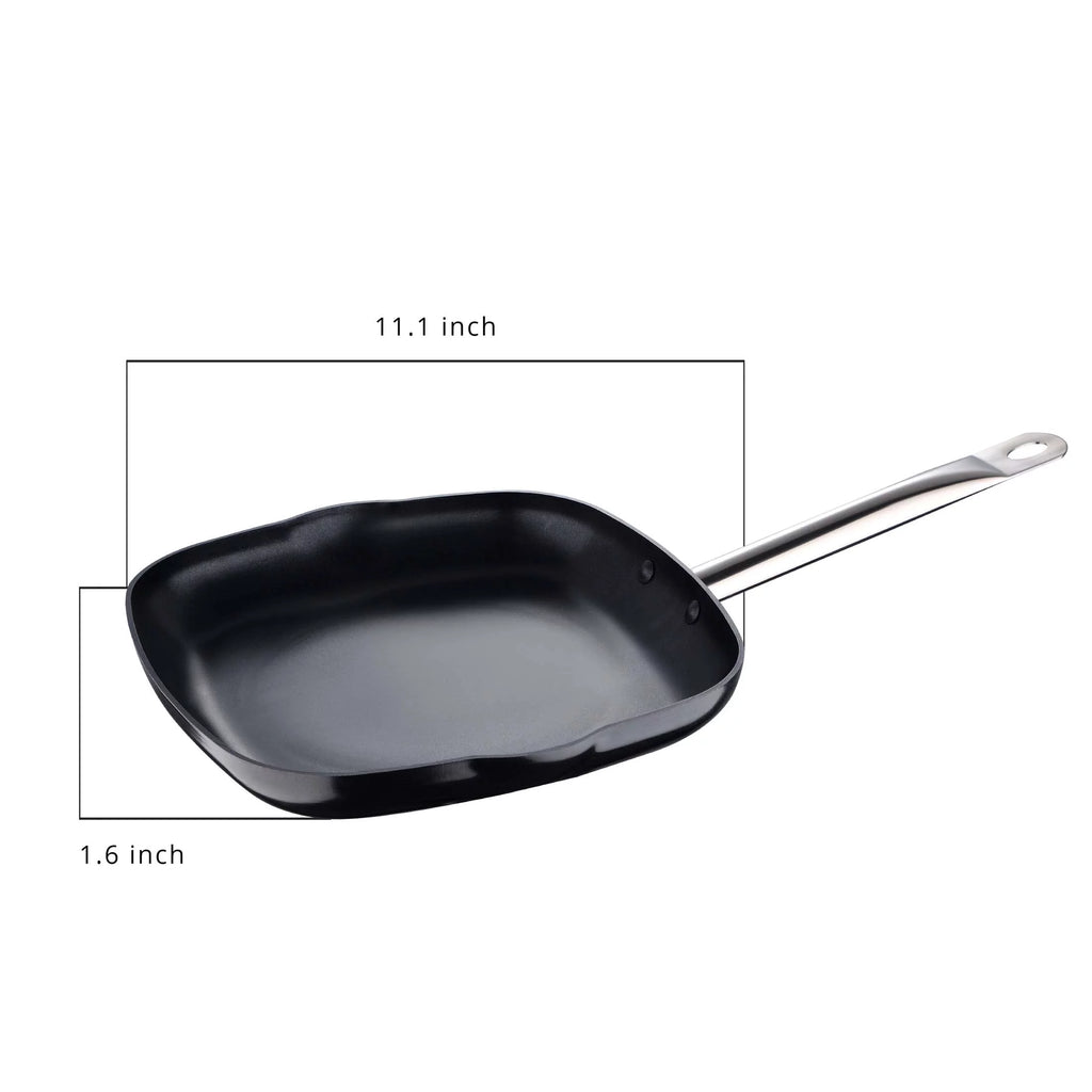 11" Black Cast Aluminum Non Stick Griddle Pan U841