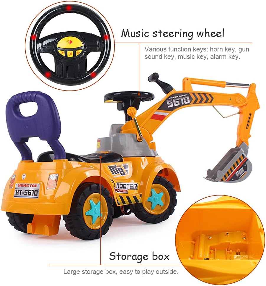 Ride-on Excavator Car with Sounds & Lights L84998